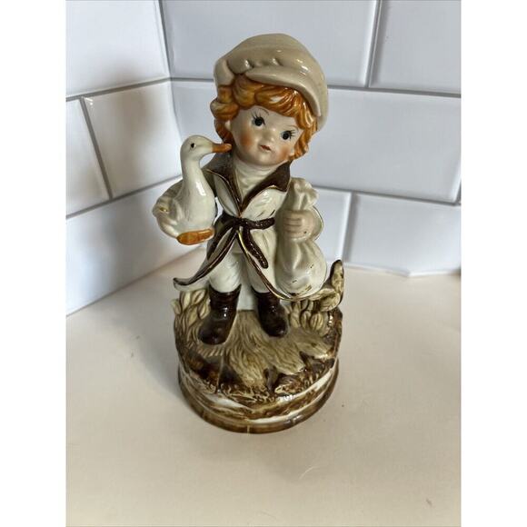 Other - Vintage music box With Little Boy And Duck - The Way We Were